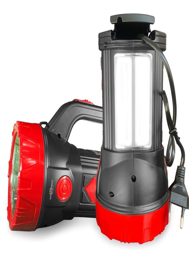 Pick Ur Needs Home Emergency Rechargeable 100W +2 Side Tube LED Long Range Search Torch Light (Red) - Image 1